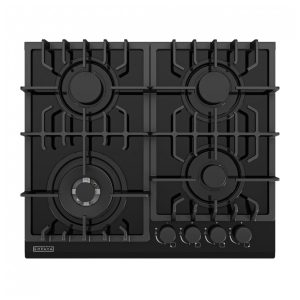 Cooktop a gás 59cm Empava vidro preto 4 queimadores SABAF selados dual fuel GN/GLP grade contínua 110V