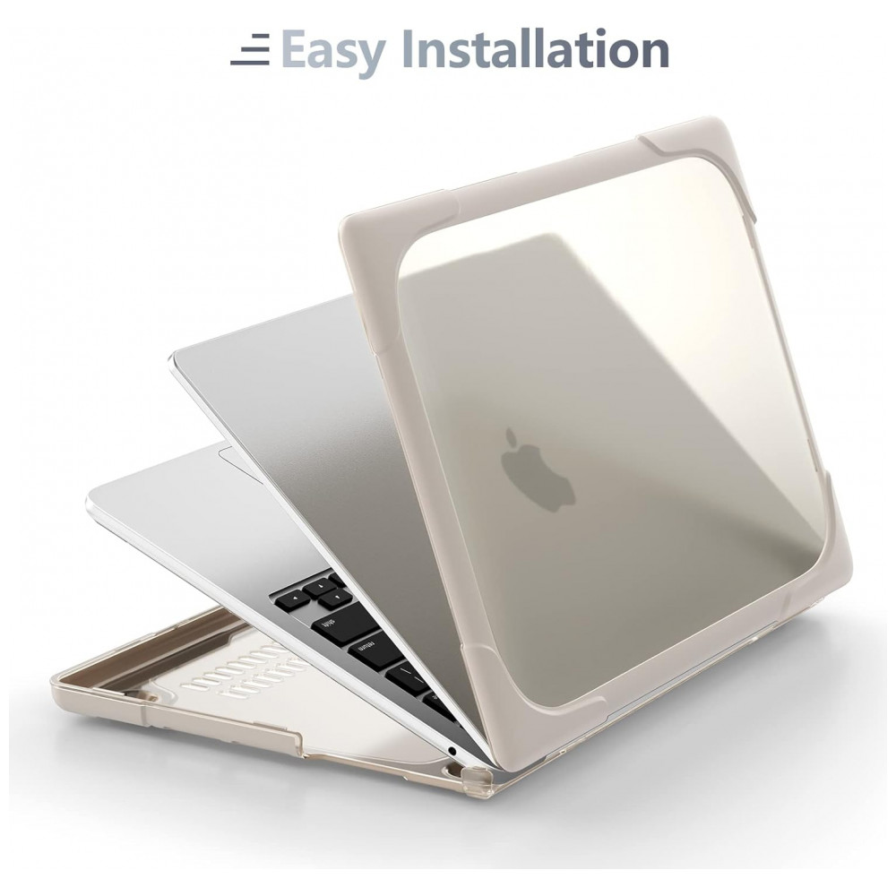 Capa Rígida Batianda para MacBook Pro 13" – Modelos A2289 A2251 A2338 M1/M2 com Suporte Dobrável Tampa de Teclado e Película de Tela – Cáqui - Imagem 7