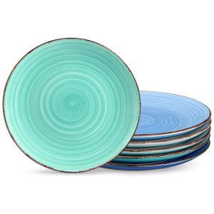 Conjunto de Pratos Rasos de Cerâmica de Cores Frias Sortidas Vancasso Bonita
