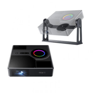 Projetor a laser portátil NexiGo Nova Mini com suporte gimbal Google TV 1200 lumens 1080p tela até 150" 110V