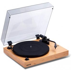 Toca Discos Retro com Cartucho Ortofon OM10 e Controle de Velocidade Fluance RT82 Marrom