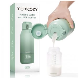Aquecedor de Leite Portátil Momcozy para Viagem com Modos de Aquecimento Duplo para Leite Materno e Água Aquecedor de Mamadeira Portátil com Aquecime