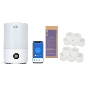 Humidificador Inteligente LEVOIT Ultrassônico 3L Controle por App Filtro de Reposição Branco 110V