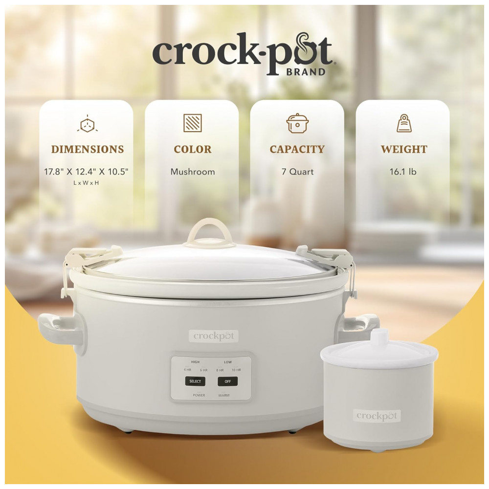Panela Elétrica de Cozimento Lento CrockPot 6,62 litros Cook and Carry com Controle por Toque, 4 Configurações Programadas, - Imagem 3
