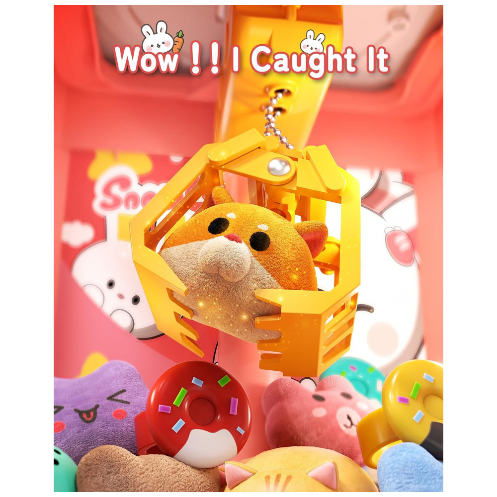 Máquina de Garra Rabbit para Crianças Jovow Rosa com 30 Brinquedos, Música e Moedas para Festa e Diversão - Imagem 2