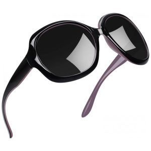 Óculos de Sol Feminino com Proteção UV Joopin B22 Preto Roxo e Cinza