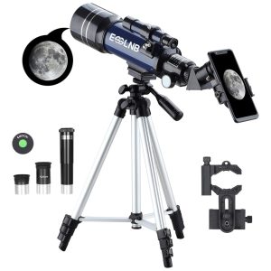 Telescópio Astronômico 15x180 com Tripé Ajustável e Adaptador de Celular ESSLNB 36070 Azul