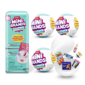 Playset Mini Brands Fill The Fridge Série 1 ZURU com geladeira e 3 cápsulas surpresa miniaturas colecionáveis 8+
