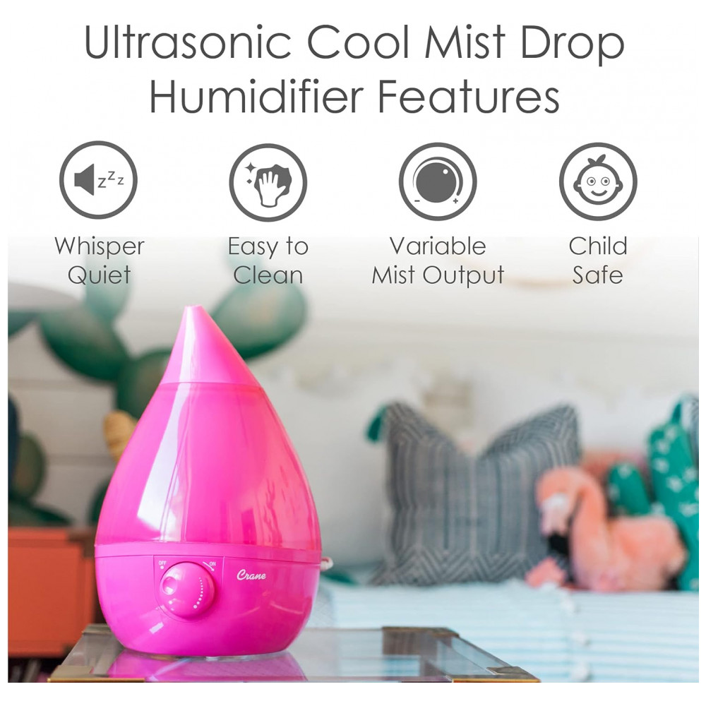 Umidificador Ultrassônico para Quarto com Névoa Fria 37 Litros Cobre 46 m2 Crane Rosa - Imagem 2