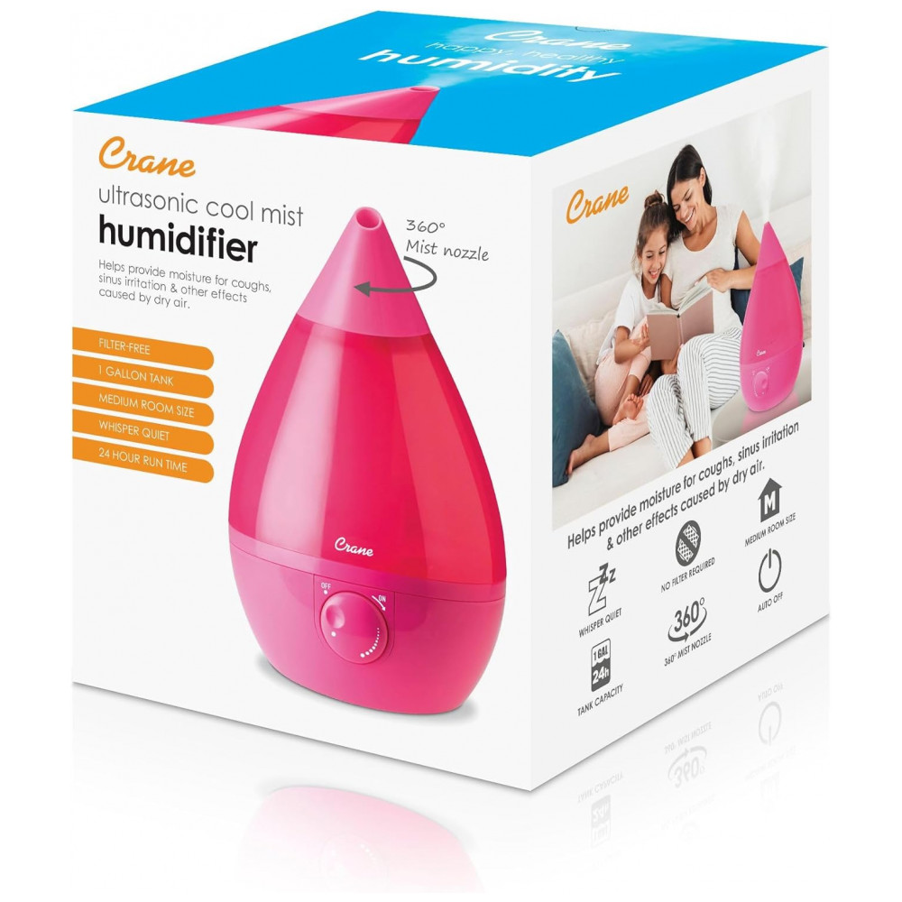 Umidificador Ultrassônico para Quarto com Névoa Fria 37 Litros Cobre 46 m2 Crane Rosa - Imagem 9