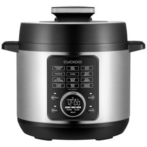 Panela de Pressão Elétrica 6L Painel Digital Aço Inoxidável 110V 1500W CUCKOO CMC ZSN601F Prateado