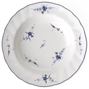Prato para Sopa de 23 cm Elegância e Praticidade em Sua Mesa com Formato Redondo e Material de Porcelana Villeroy Boch Branco e Azul