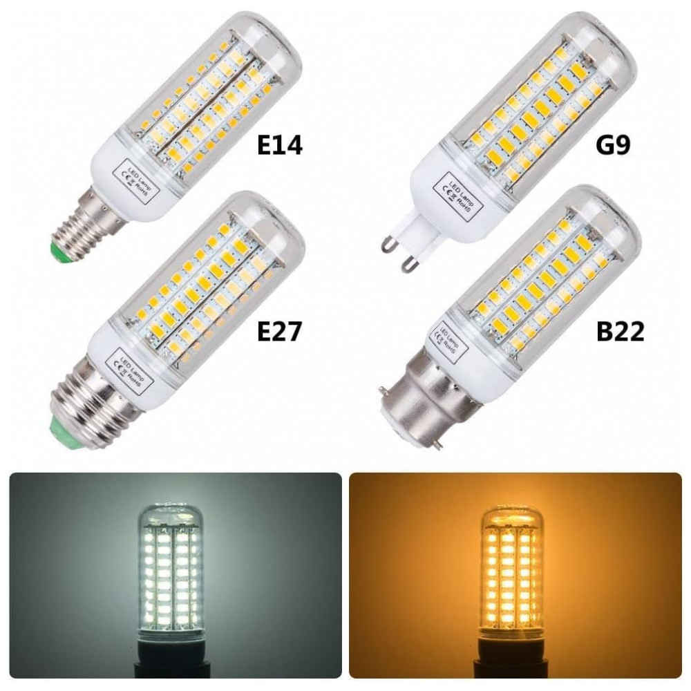 Kit 3 Lâmpadas LED Milho JHONG E27 9W 56 LEDs SMD5730 Bivolt Luz Quente e Fria Iluminação Econômica para Casa e Escritório - Imagem 5
