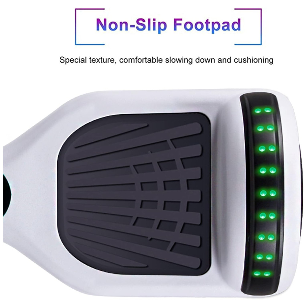 Hoverboard com Luz LED nas Rodas, Alto Falante e Velocidade até 9km/h, para Crianças de 6 a 12 Anos, 110V, SISIGAD, Branco - Imagem 4