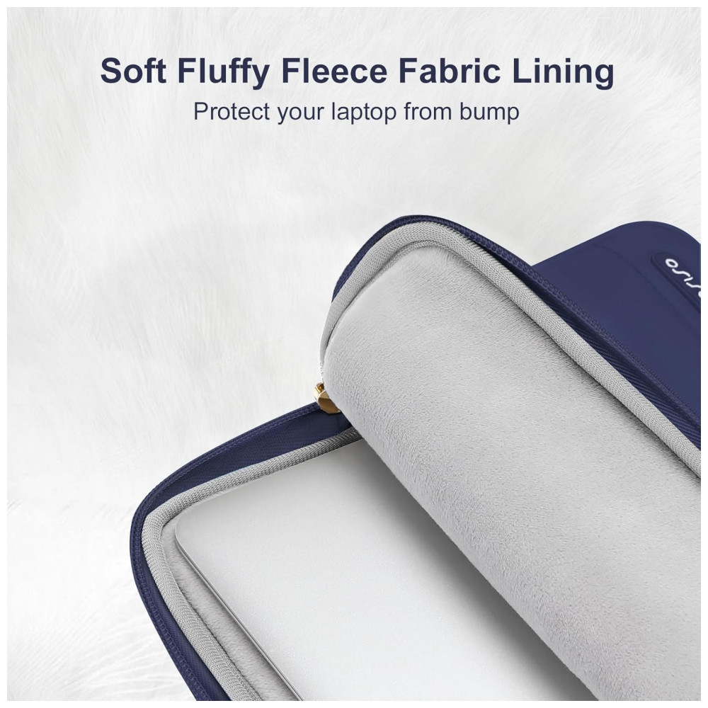 MOSISO Sleeve 15-15.6" para Laptop 16" Compatível com MacBook Pro 16, HP, Dell, ASUS, Acer, Lenovo, Bolsa de Poliéster com Estojo Pequeno, Azul Marinho - Imagem 3