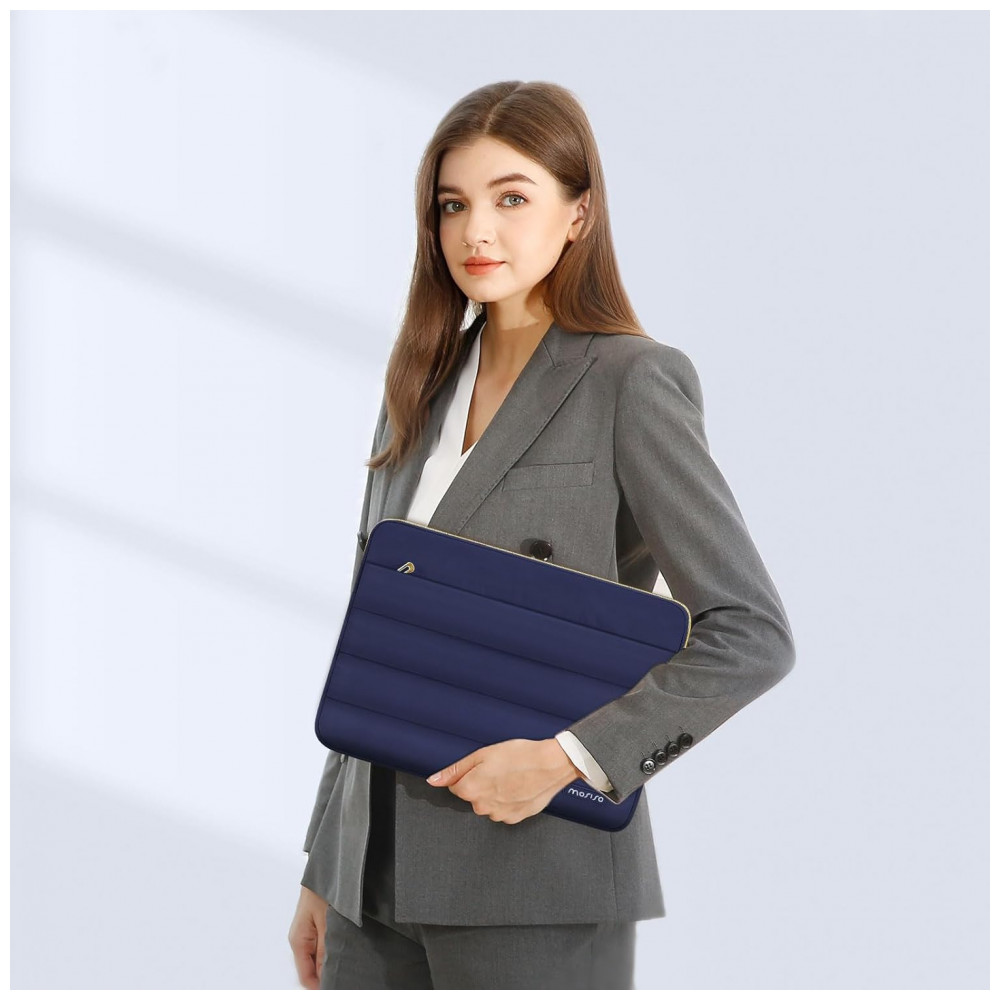 MOSISO Sleeve 15-15.6" para Laptop 16" Compatível com MacBook Pro 16, HP, Dell, ASUS, Acer, Lenovo, Bolsa de Poliéster com Estojo Pequeno, Azul Marinho - Imagem 6