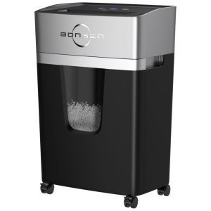 Trituradora de Papel Micro Cut BONSEN 12 Folhas para Uso em Casa e Escritório Alto Nível de Segurança P4 Ultra Silenciosa 55dB