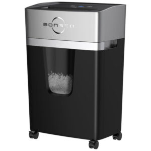 Trituradora de Papel Micro Cut BONSEN 12 Folhas para Uso em Casa e Escritório, Alto Nível de Segurança P4, Ultra Silenciosa 55dB,