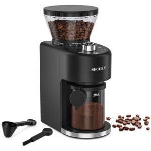 Moedor de Café Elétrico com 35 Configurações de Moagem e Capacidade até 12 xícaras 110V Secura Preto