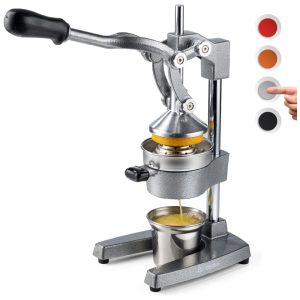 Espremedor de Frutas Profissional Manual em Aço Inoxidável Cinza