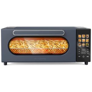 Forno de Convecção 10 em 1 15L com Display LCD 10 Funções Predefinidas e 4 Acessórios 1800W SEEDEEM Cinza