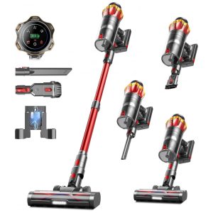 Aspirador de Pó Sem Fio MOHOMO Nova V5 600W 50KPa 70Min de Limpeza Contínua Filtro HEPA Tela OLED Touch Escova Anti-Emaranhado Ideal para Pisos e