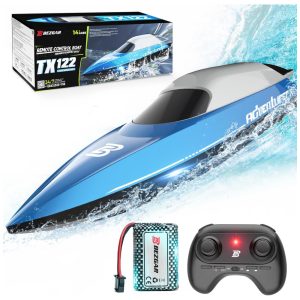 Barco de Controle Remoto para Adultos com Velocidade Máxima de 32 km/h e Bateria Recarregável BEZGAR TX122 Azul