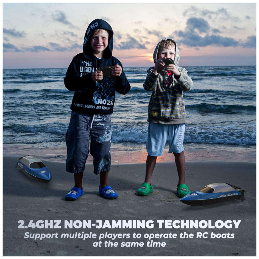 Barco de Controle Remoto para Adultos com Velocidade Máxima de 32 km/h e Bateria Recarregável BEZGAR TX122 Azul - Imagem 8