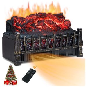 Lareira Elétrica Ecológica 21" 52 cm com Controle Remoto Temporizador de 8H Brilho Ajustável e Proteção Contra Superaquecimento 110V 1500W LifePlus FP201R Preta