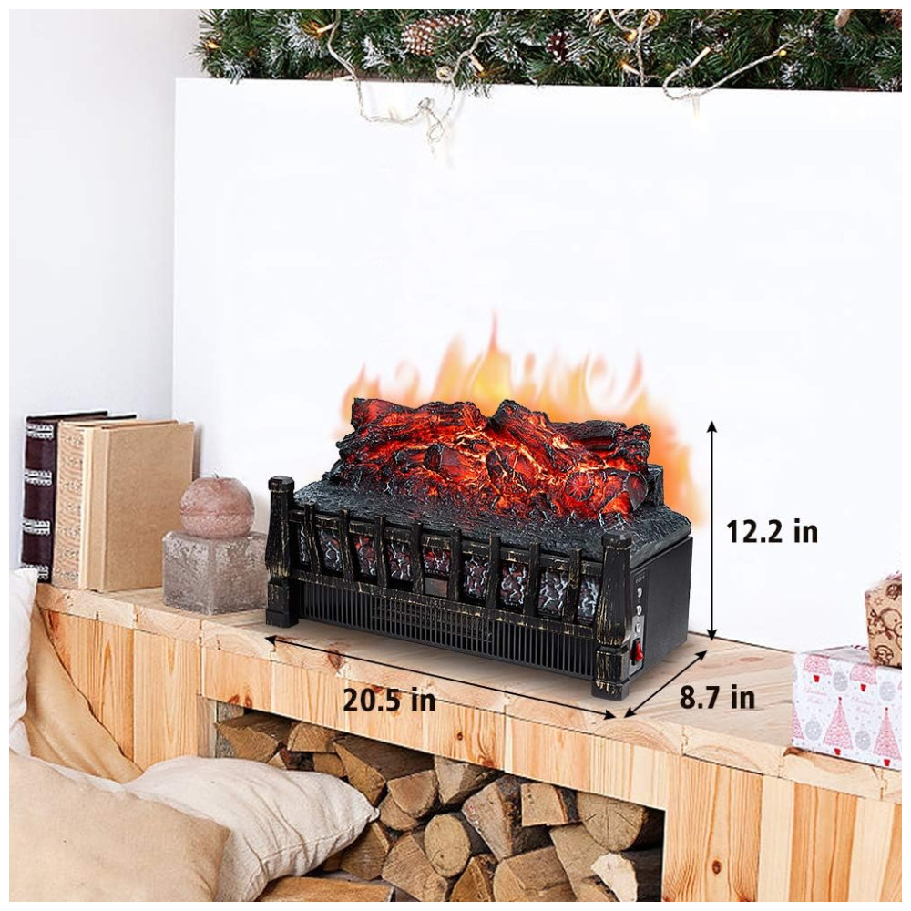 Lareira Elétrica Ecológica 21" 52 cm com Controle Remoto Temporizador de 8H Brilho Ajustável e Proteção Contra Superaquecimento 110V 1500W LifePlus FP201R Preta - Imagem 5