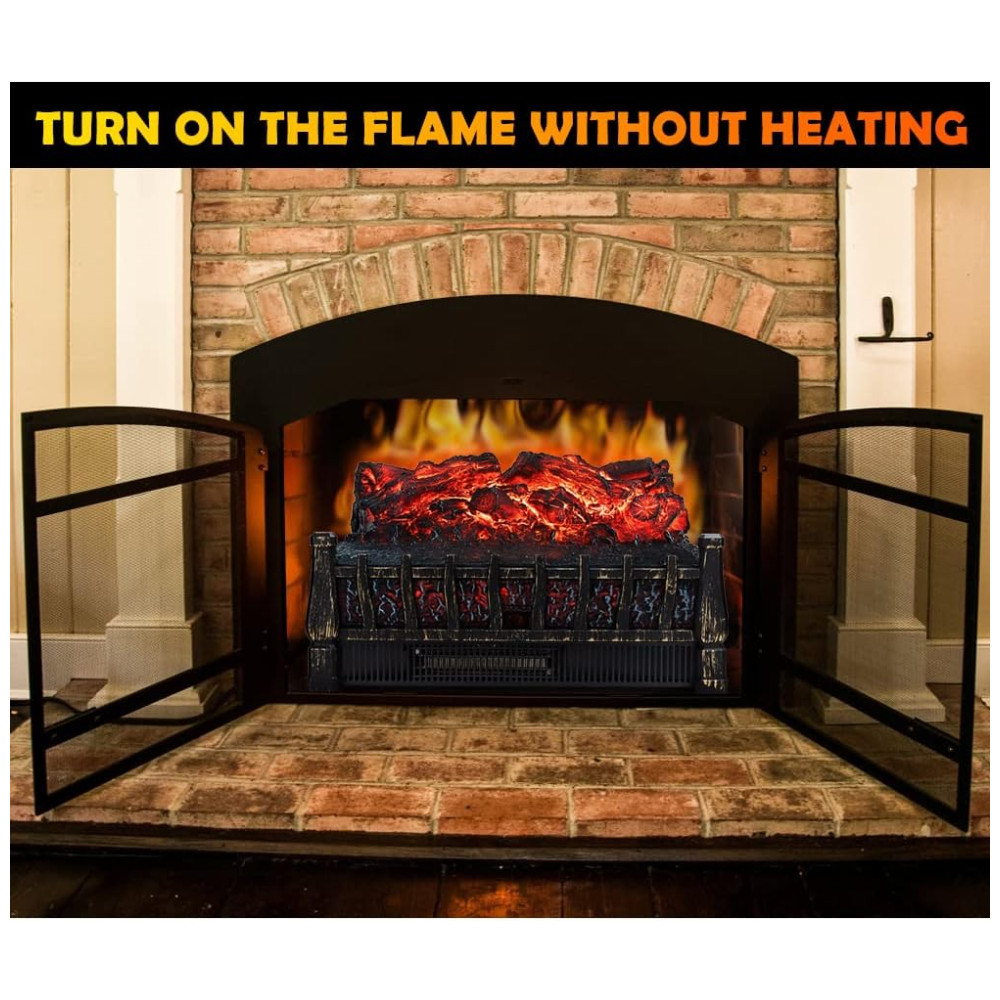 Lareira Elétrica Ecológica 21" 52 cm com Controle Remoto Temporizador de 8H Brilho Ajustável e Proteção Contra Superaquecimento 110V 1500W LifePlus FP201R Preta - Imagem 9