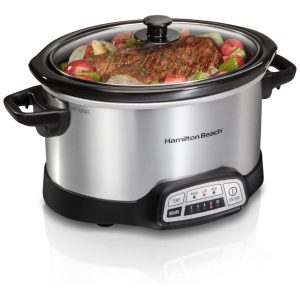 Panela Elétrica Programável Capacidade 3.7 L Aço Inoxidável 110V 340W HAMILTON BEACH 33443 Prateado