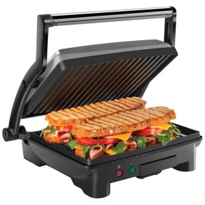 Sanduicheira Antiaderentes Aço Inox4 Fatias 1000W 110v CHEFMAN Panini Press Grill Prateado