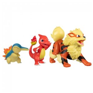 Jazwares Pokémon Battle Pack: Figuras Arcanine Charmeleon e Cyndaquil 76cm - Tema Fogo Exclusivo