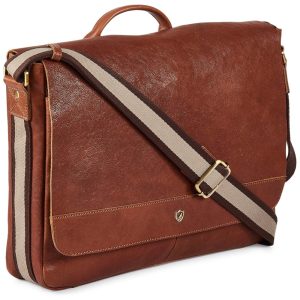 Bolsa Pasta de Couro para Laptop Vintage COCHOA Marrom