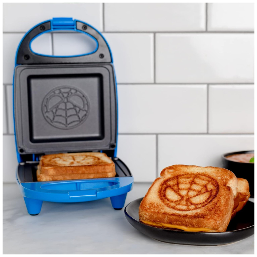 Sanduicheira Tema Homem Aranha com Revestimento Antiaderente 110V 520W Uncanny Brands Azul - Imagem 2