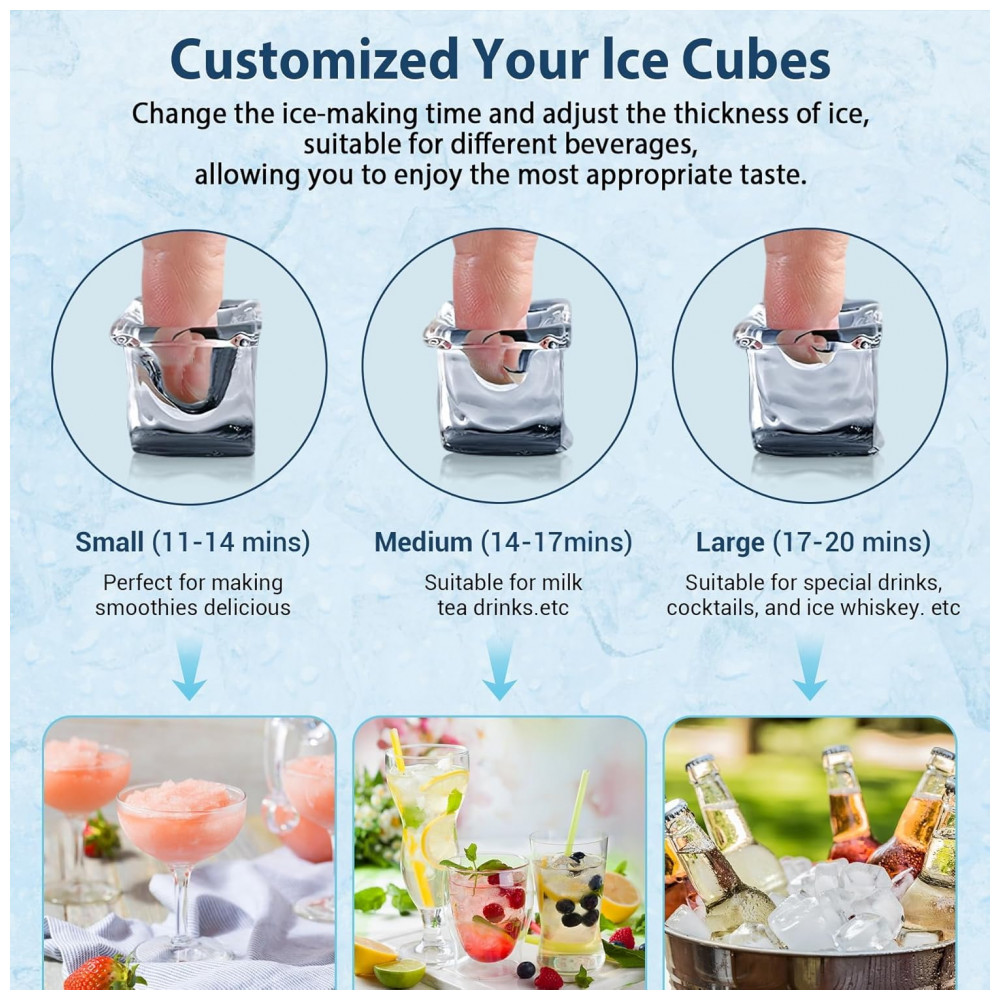 Máquina de gelo comercial RAPSUAR inox prata dupla entrada de água filtro integrado 45 kg/24h 110V - Imagem 5