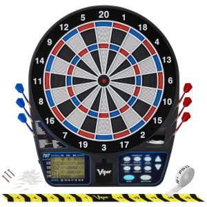 Jogo De Dardos Eletrônico Ultrafino para Maior Área de Pontuação Furos de Segmento com Trava para Menos Rebatidas16 jogadores.Viper