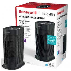 Purificador de Ar em Torre com Filtro AllergenPlus HEPA Redutor de Alérgenos Honeywell Preto