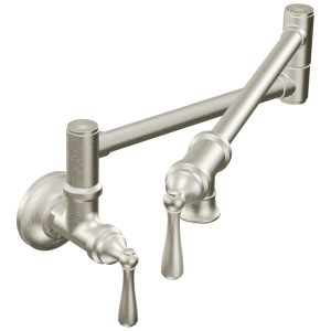 Torneira para Enchimento de Panelas com Controle de Fluxo Montagem na Parede Moen Tradicional S664SRS Inoxidável