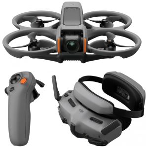 DJI Avata 2 Fly More Combo 1 Bateria Drones FPV com Câmera 4K para Adultos Experiência Imersiva Protetor de Hélice Integrado FlipRoll Fácil