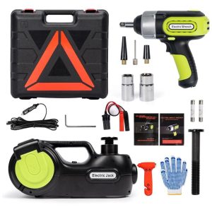 Macaco Elétrico Automotivo Hidráulico com Tela LCD Suporta até 5 Toneladas ANBULL Preto