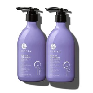 Shampoo e Condicionador de Óleo de Argan com Vitamina B7 para Homens e Mulheres 500ml 2X L LUSETA Violeta