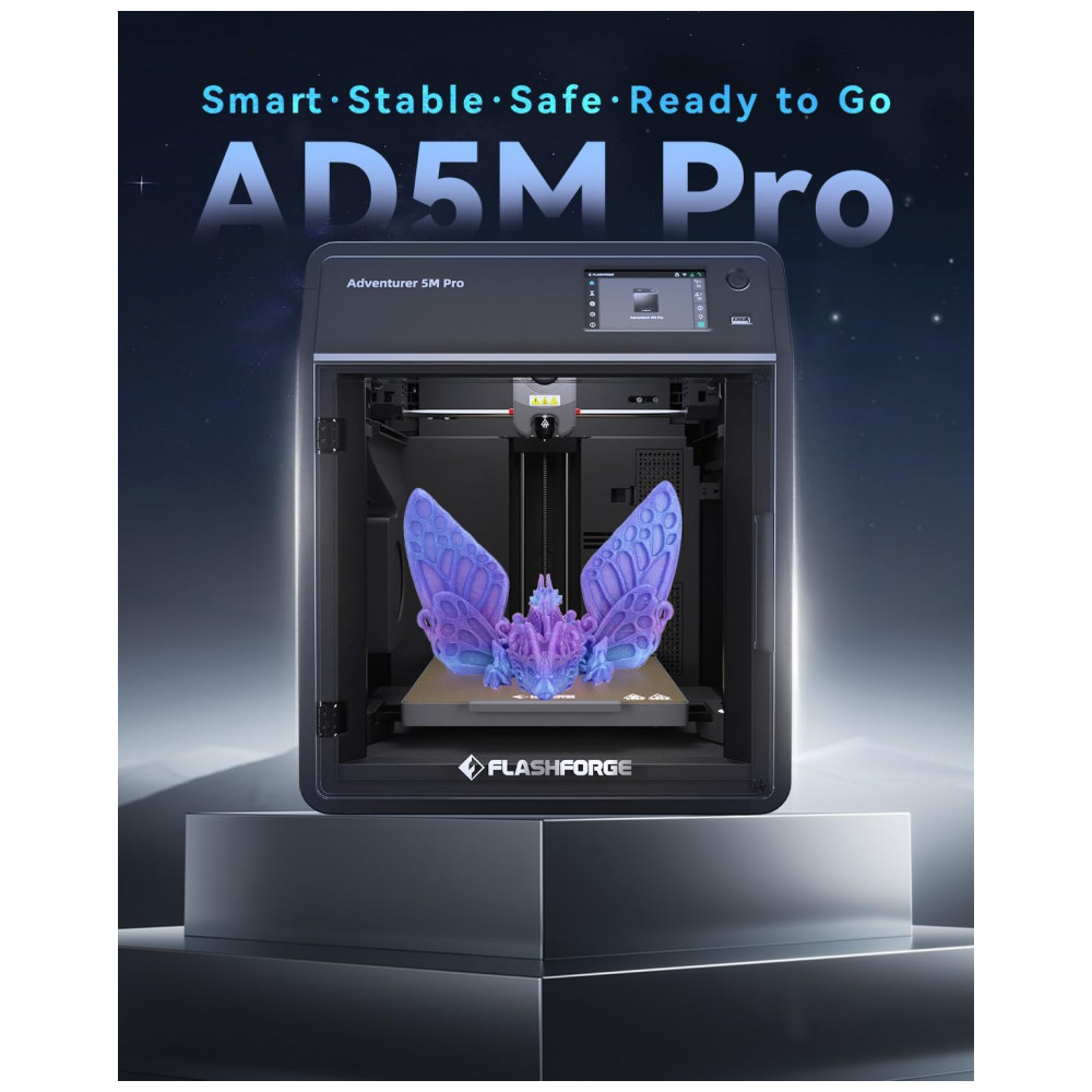 Impressora 3D FLASHFORGE AD5M Pro, Velocidade de Impressão de 600 mm/s CoreXY, Bicos QuickSwap de 0,4 e 0,6 mm a 280°C, - Imagem 2