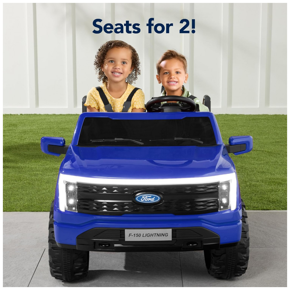 Carro Elétrico Infantil Licenciado Best Choice Products Ford F-150 Lightning 24V Azul, 2 Lugares, com Controle Remoto e Bluetooth, Capacidade de 60 kg - Imagem 3