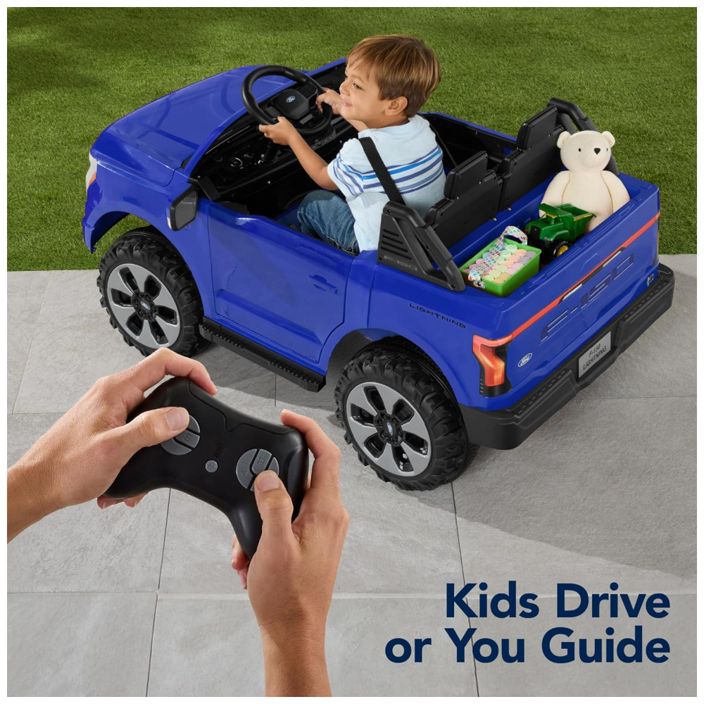 Carro Elétrico Infantil Licenciado Best Choice Products Ford F-150 Lightning 24V Azul, 2 Lugares, com Controle Remoto e Bluetooth, Capacidade de 60 kg - Imagem 4