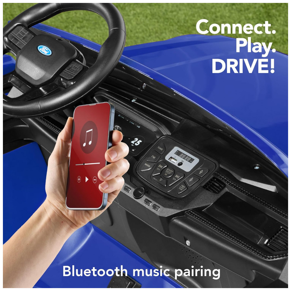 Carro Elétrico Infantil Licenciado Best Choice Products Ford F-150 Lightning 24V Azul, 2 Lugares, com Controle Remoto e Bluetooth, Capacidade de 60 kg - Imagem 5