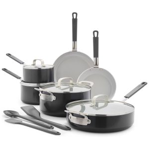 Jogo de Panelas e Frigideiras GreenPan x Bobby Flay 13 Peças Alumínio Premium Antiaderente Cerâmico Indução Cabos Ergonômicos