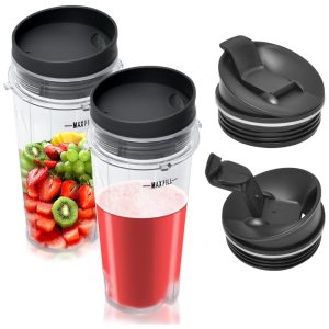 Conjunto de Copo 473ml Reposição Copo de serviço Único com Tampa Nutri Série BL770 BL780 BL660 BL740 BL810 WADOY Ninja Cup Preto