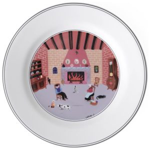 Prato para Salada ou Aperitivo de 20 cm com Tema By The Fireside Formato Redondo e Material de Porcelana Villeroy Boch Branco Colorido